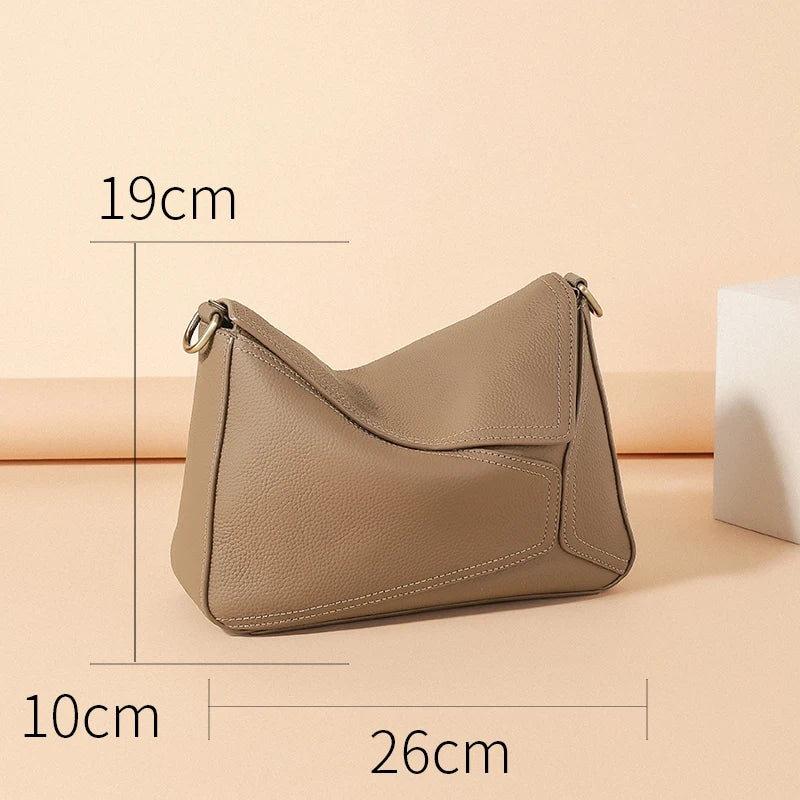 Women Cow Genuine Leather Portable Shoulder Bag Female Retro Soft Cowhide Crossbody Bags Ladies Fashion Luxury Designer Handbags