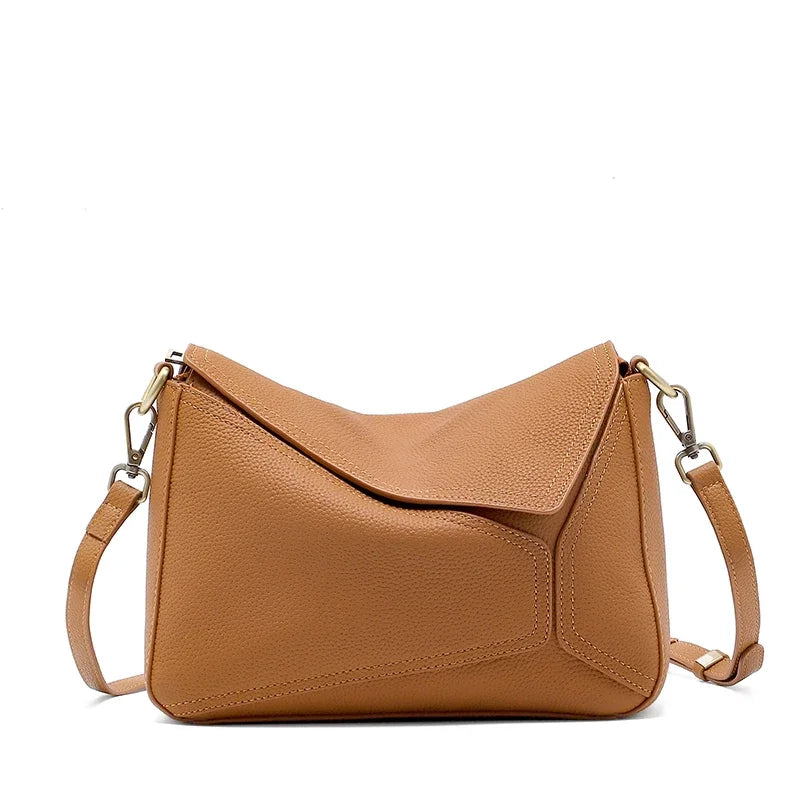 Women Cow Genuine Leather Portable Shoulder Bag Female Retro Soft Cowhide Crossbody Bags Ladies Fashion Luxury Designer Handbags