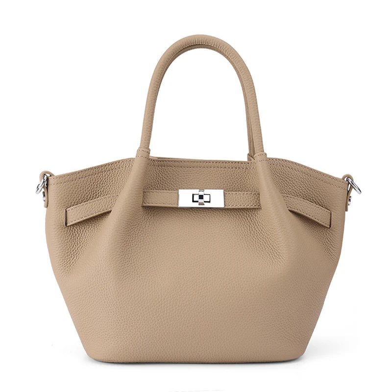Women's Luxury Soft Cowhide Handbag Elegant Crossbody Shoulder Bag Genuine Leather Top Handle Bag for Office Work Daily Commute