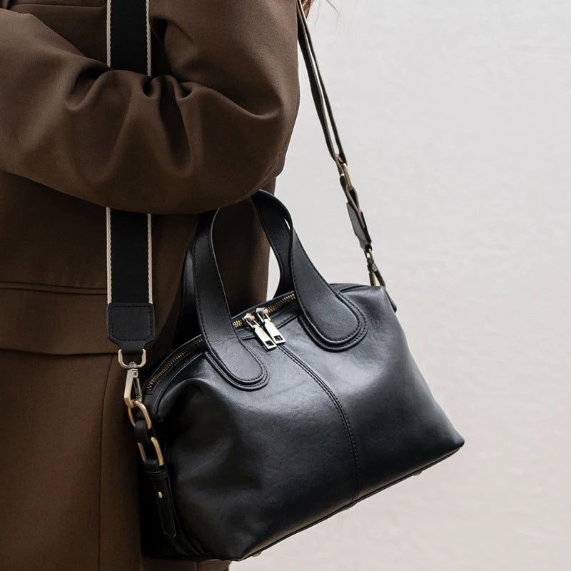 Women Handbag Cross body Shoulder Tote Bag Genuine Leather Shopping Fashion Office Female Real Cowhide Messenger Top Handle Bags