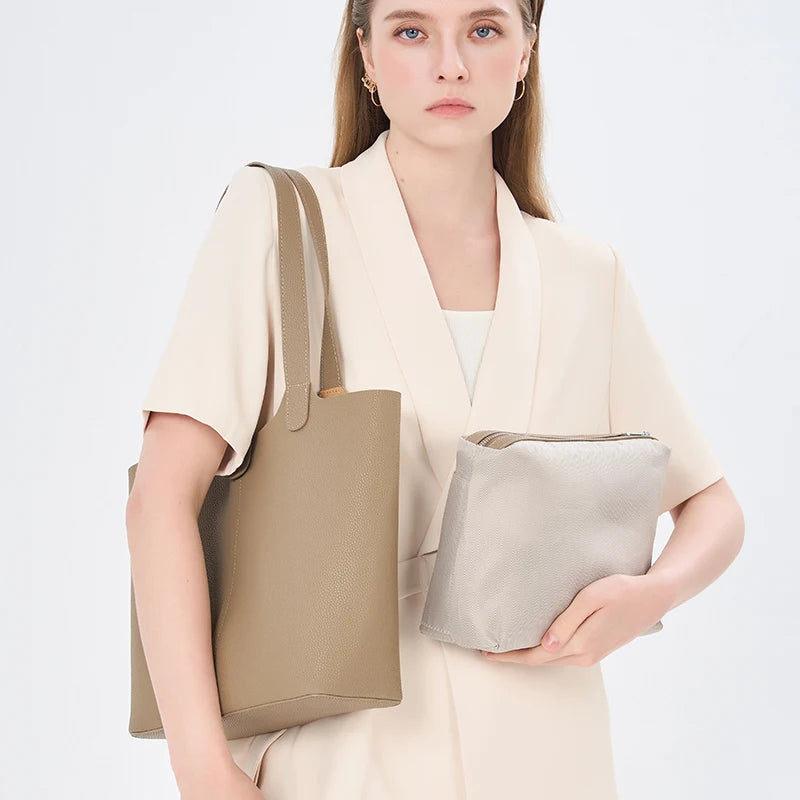 Ladies Cow Split Leather Bags Women Retro Cowhide Large Capacity Fashion Shoulder Bag Female Commuting Work Handbags for Lady