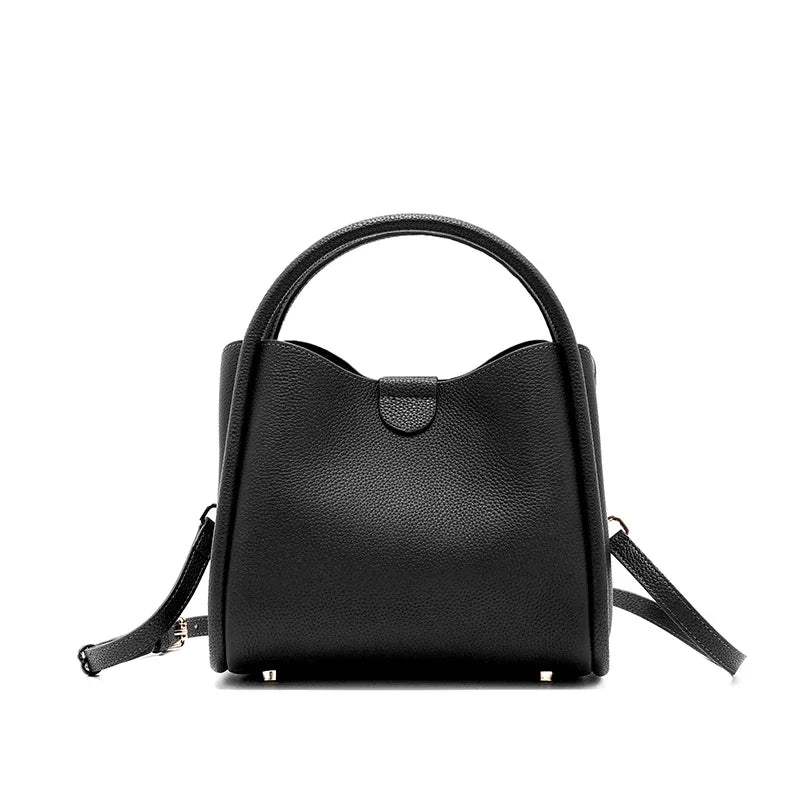 Women's Natural Cow Real Leather Shoulder Bag Female Retro Soft Cowhide Commuter Handbags Ladies Fashion Luxury Crossbody Bags