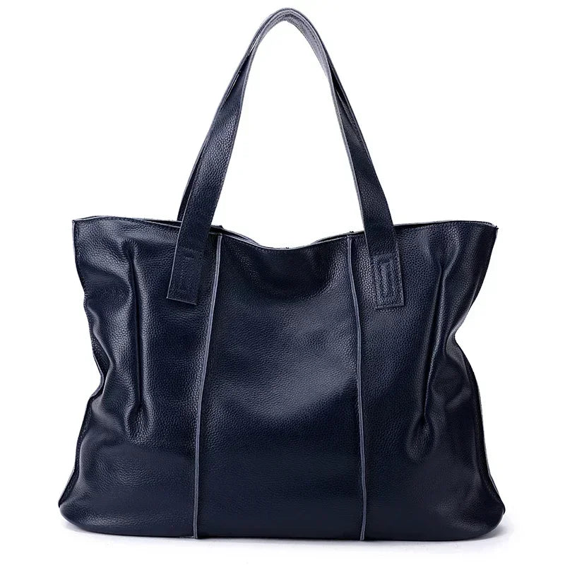 Women's Large Capacity Cowhide Handbag Female Retro Fashion Luxury Bags Ladies Real Natural Cow Leather Shoulder Bag for Lady