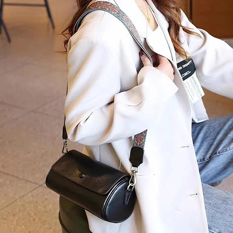 Women Natural Cow Real Leather Shoulder Bag Female Retro Luxury Designer Handbag Ladies Soft Retro Crossbody Underarm Bags Purse