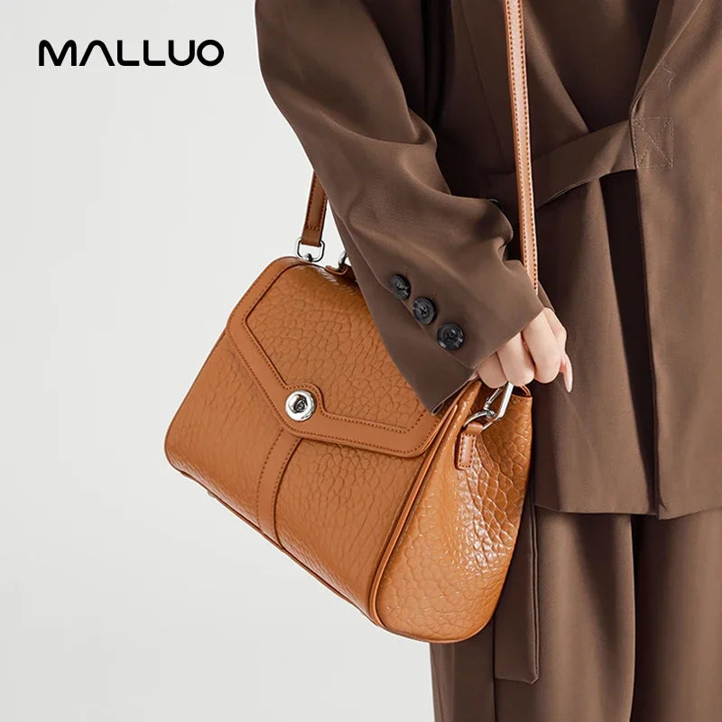 Ladies Soft Cowhide Retro Crossbody Bag Women's Natural Cow Leather Shoulder Bags Female Casual Design Luxury Commute Handbags
