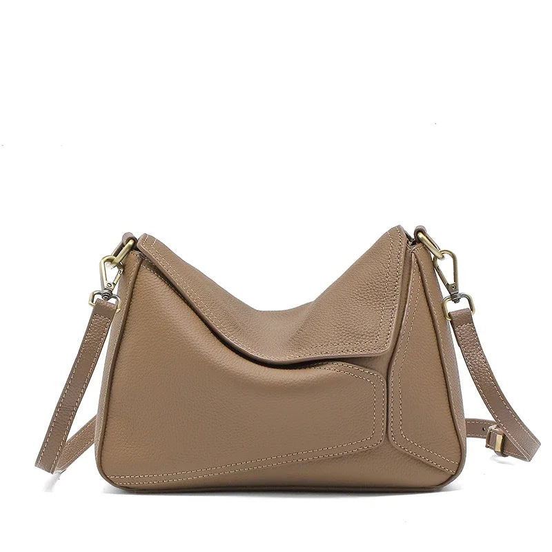 Women Cow Genuine Leather Portable Shoulder Bag Female Retro Soft Cowhide Crossbody Bags Ladies Fashion Luxury Designer Handbags