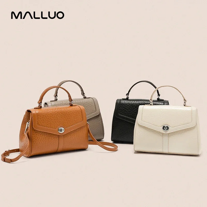 Ladies Soft Cowhide Retro Crossbody Bag Women's Natural Cow Leather Shoulder Bags Female Casual Design Luxury Commute Handbags