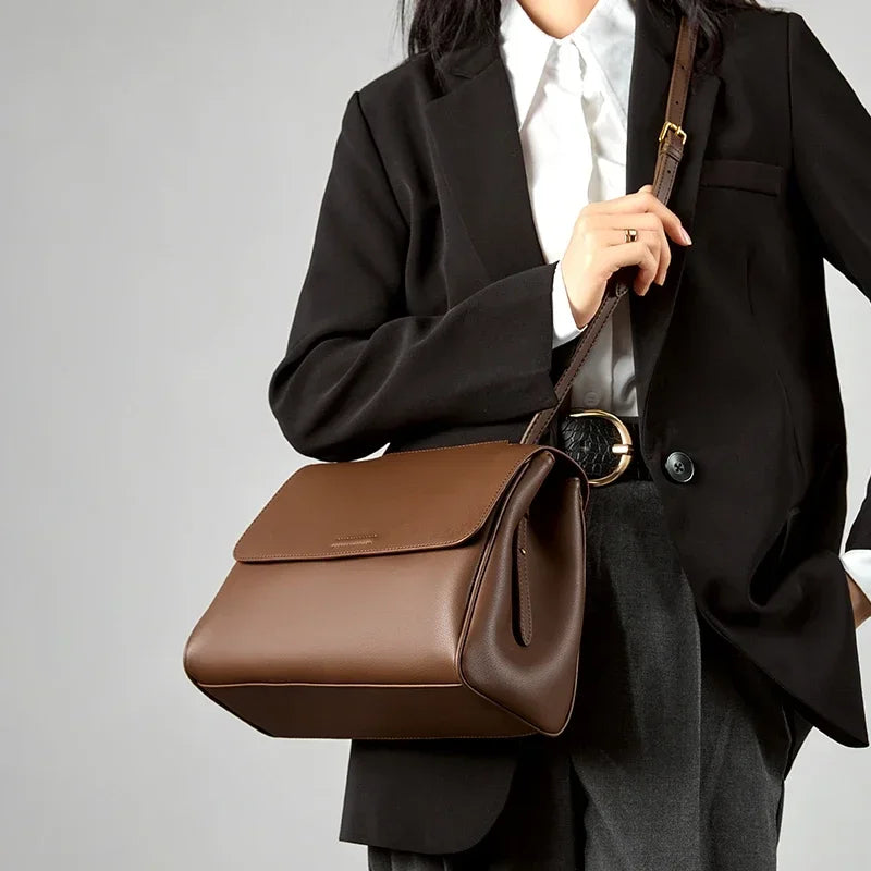 Women Cow Genuine Leather Shoulder Bags Ladies High Quality Casual Totes Messenger Bag Female Designer Luxury Cowhide Handbags
