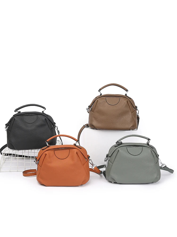 Women's Cow Genuine Leather Crossbody Bag Female Cowhide Designer Luxury Shoulder Bags Lady Casual Retro Commute Handbags Ladies