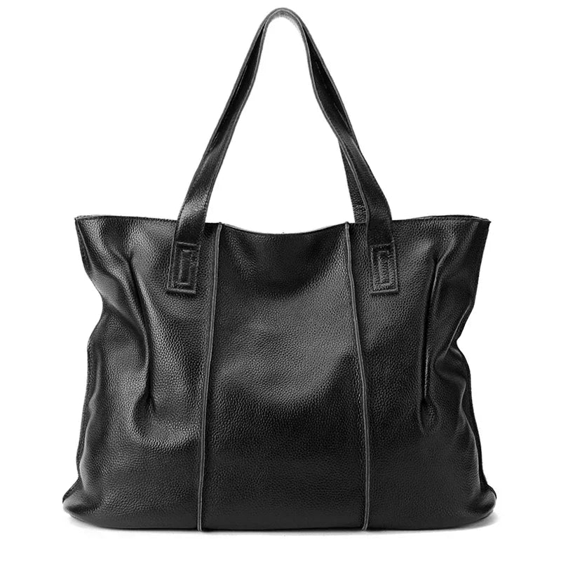 Women's Large Capacity Cowhide Handbag Female Retro Fashion Luxury Bags Ladies Real Natural Cow Leather Shoulder Bag for Lady