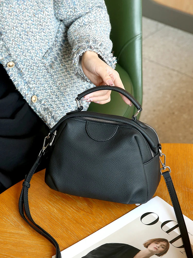 Women's Cow Genuine Leather Crossbody Bag Female Cowhide Designer Luxury Shoulder Bags Lady Casual Retro Commute Handbags Ladies