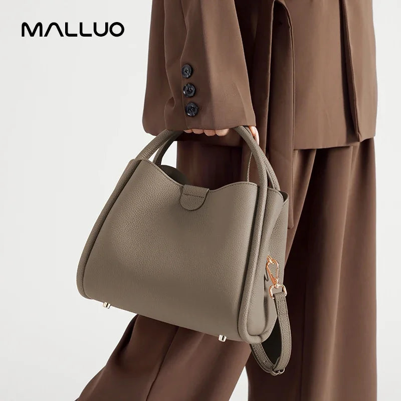 Women's Natural Cow Real Leather Shoulder Bag Female Retro Soft Cowhide Commuter Handbags Ladies Fashion Luxury Crossbody Bags