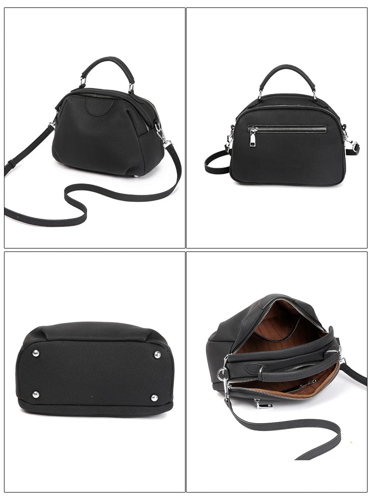 Women's Cow Genuine Leather Crossbody Bag Female Cowhide Designer Luxury Shoulder Bags Lady Casual Retro Commute Handbags Ladies