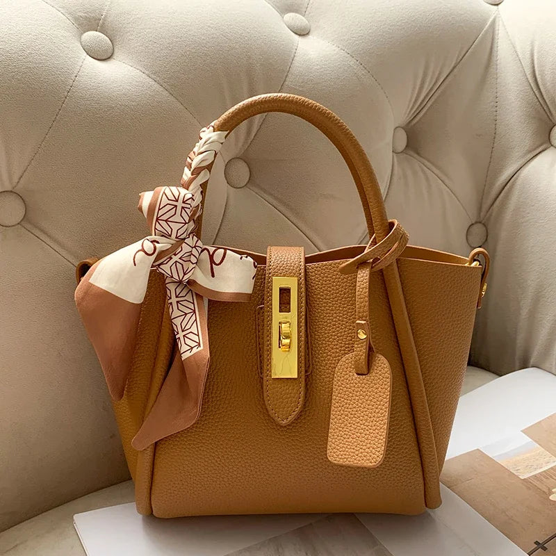 Women's Cowhide Genuine Leather Shoulder Bag High Quality Luxury Designer Handbags Ladies Fashion Tote Crossbody Bags for Female