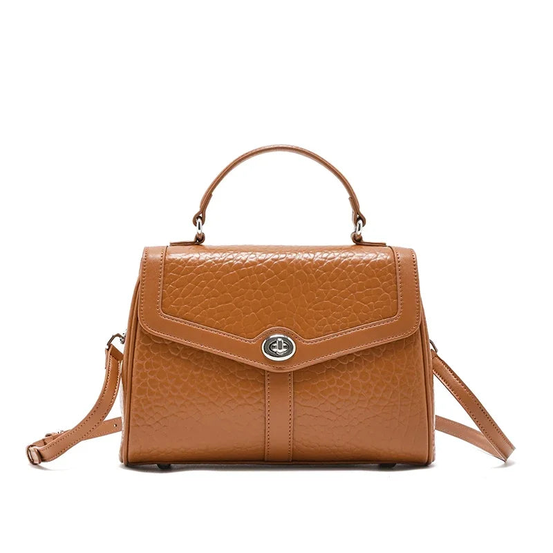 Ladies Soft Cowhide Retro Crossbody Bag Women's Natural Cow Leather Shoulder Bags Female Casual Design Luxury Commute Handbags