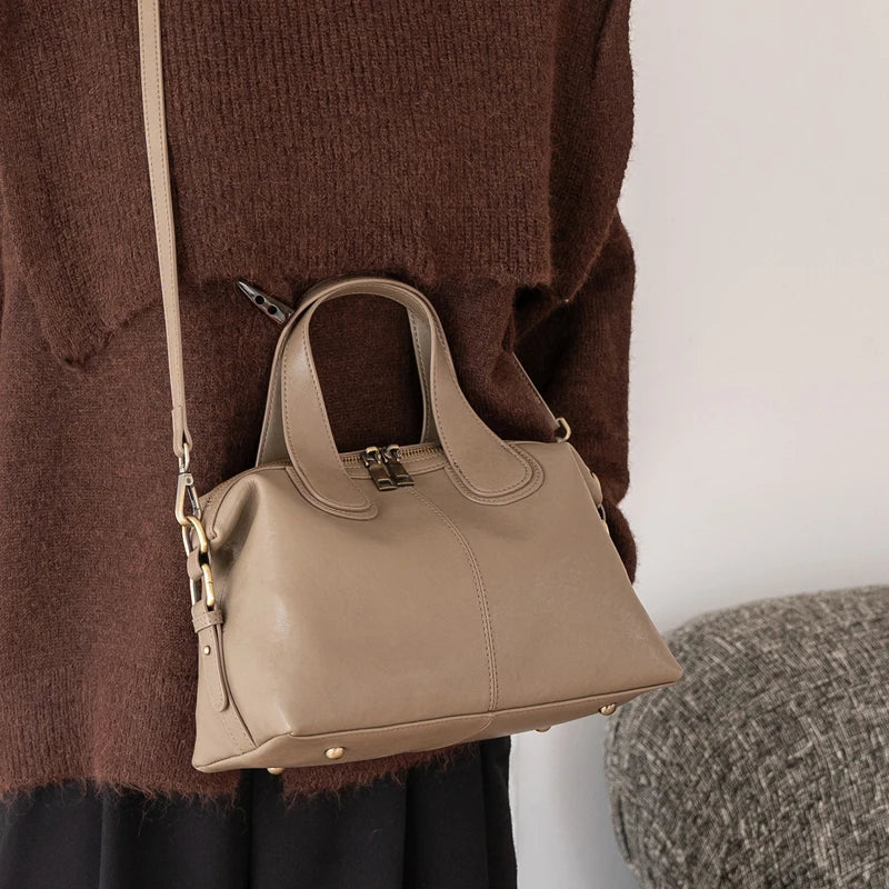 Women Handbag Cross body Shoulder Tote Bag Genuine Leather Shopping Fashion Office Female Real Cowhide Messenger Top Handle Bags
