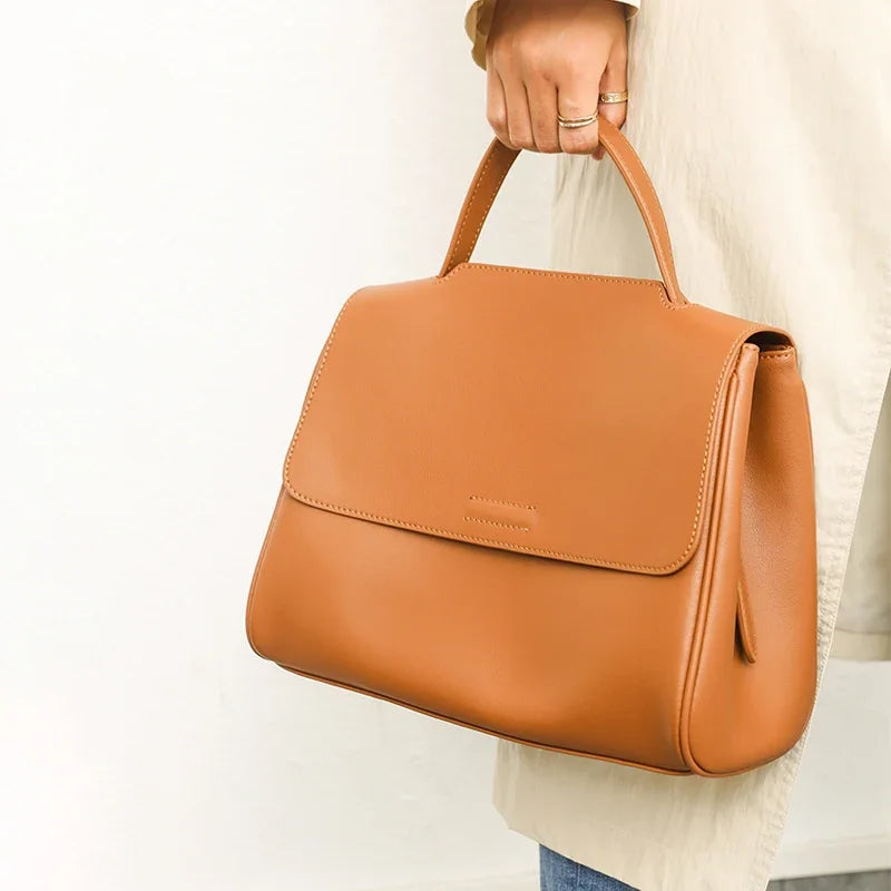 Women Cow Genuine Leather Shoulder Bags Ladies High Quality Casual Totes Messenger Bag Female Designer Luxury Cowhide Handbags