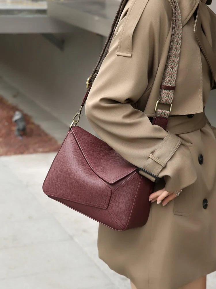 Women Cow Genuine Leather Portable Shoulder Bag Female Retro Soft Cowhide Crossbody Bags Ladies Fashion Luxury Designer Handbags