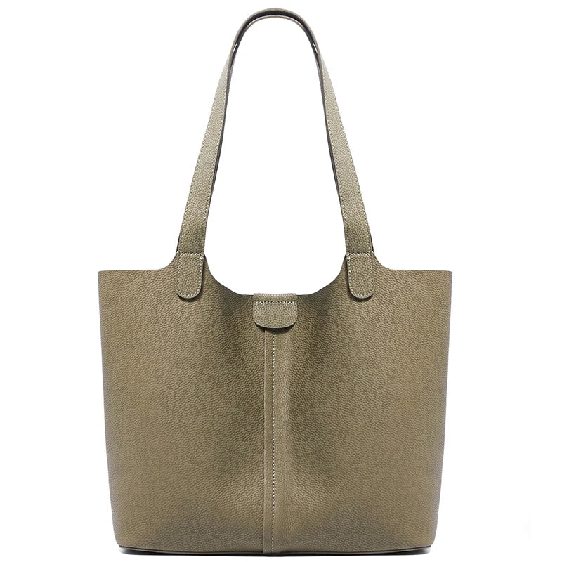 Ladies Cow Split Leather Bags Women Retro Cowhide Large Capacity Fashion Shoulder Bag Female Commuting Work Handbags for Lady