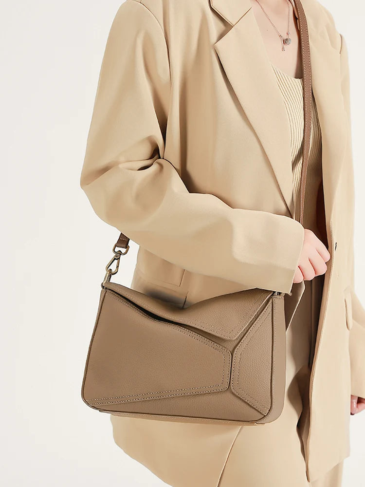 Women Cow Genuine Leather Portable Shoulder Bag Female Retro Soft Cowhide Crossbody Bags Ladies Fashion Luxury Designer Handbags