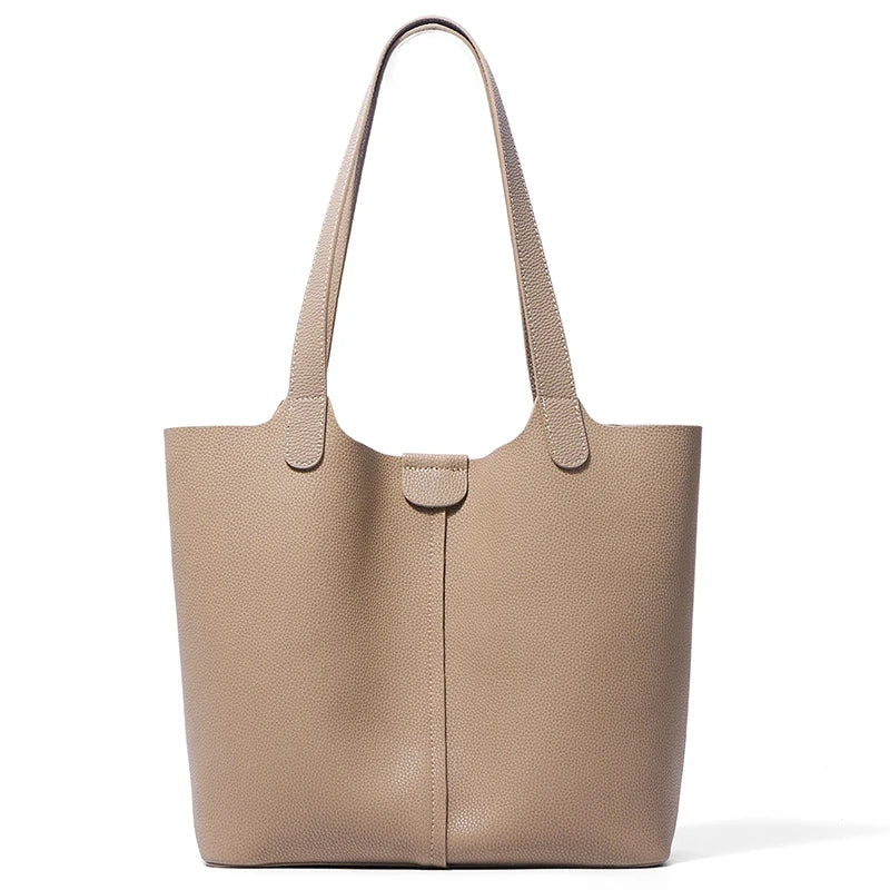 Ladies Cow Split Leather Bags Women Retro Cowhide Large Capacity Fashion Shoulder Bag Female Commuting Work Handbags for Lady