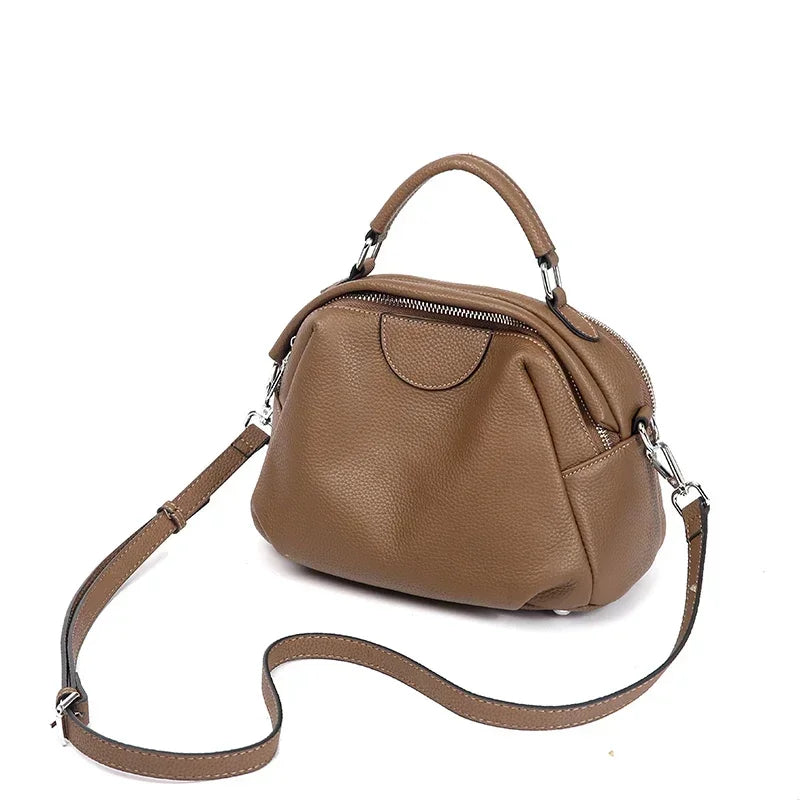 Women's Cow Genuine Leather Crossbody Bag Female Cowhide Designer Luxury Shoulder Bags Lady Casual Retro Commute Handbags Ladies