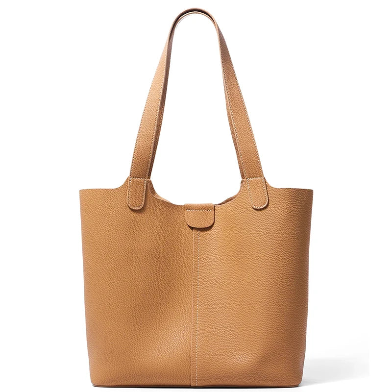 Ladies Cow Split Leather Bags Women Retro Cowhide Large Capacity Fashion Shoulder Bag Female Commuting Work Handbags for Lady