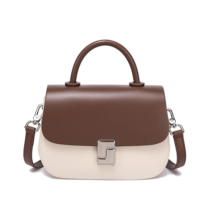 Women's Genuine Cow Leather Crossbody Bag Ladies Light Luxury Cowhide Retro Small Square Handbags Female Leisure Shoulder Bags