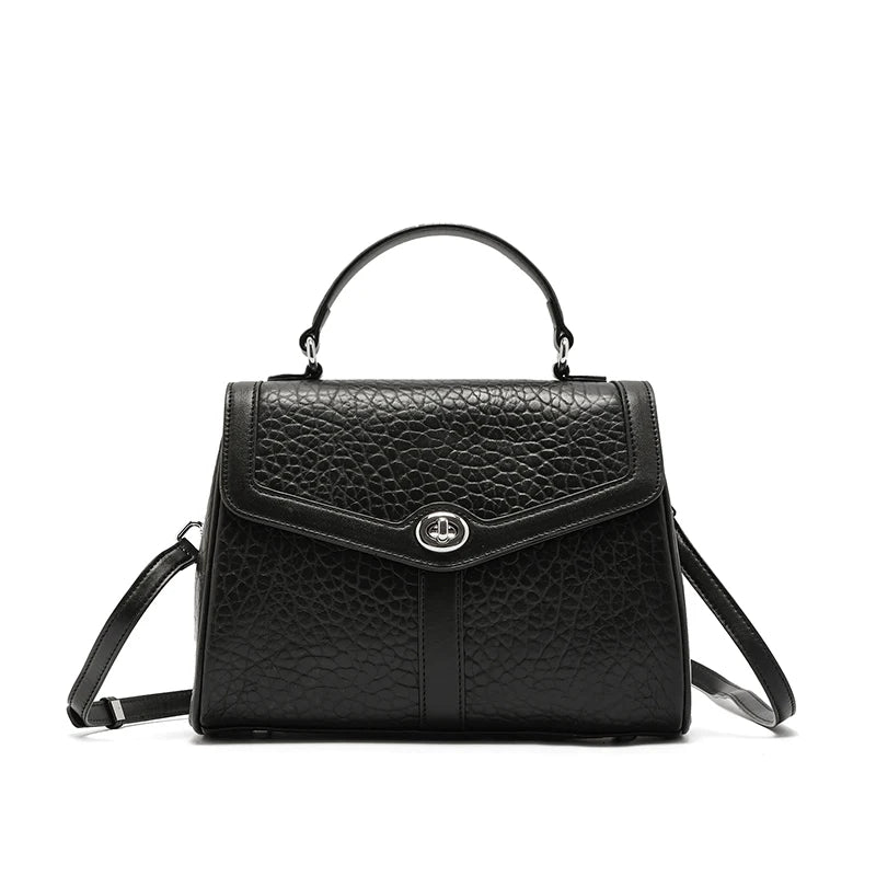 Ladies Soft Cowhide Retro Crossbody Bag Women's Natural Cow Leather Shoulder Bags Female Casual Design Luxury Commute Handbags