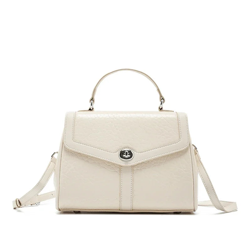 Ladies Soft Cowhide Retro Crossbody Bag Women's Natural Cow Leather Shoulder Bags Female Casual Design Luxury Commute Handbags