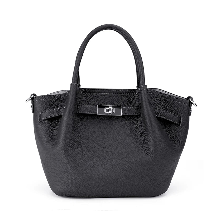 Women's Luxury Soft Cowhide Handbag Elegant Crossbody Shoulder Bag Genuine Leather Top Handle Bag for Office Work Daily Commute