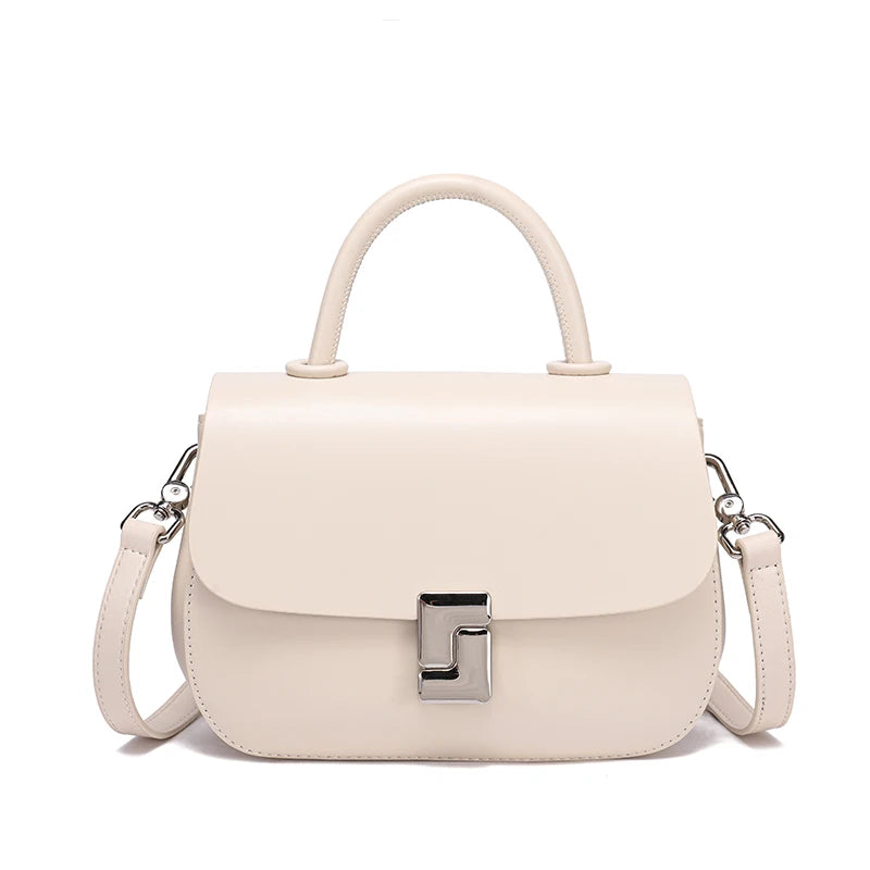 Women's Genuine Cow Leather Crossbody Bag Ladies Light Luxury Cowhide Retro Small Square Handbags Female Leisure Shoulder Bags