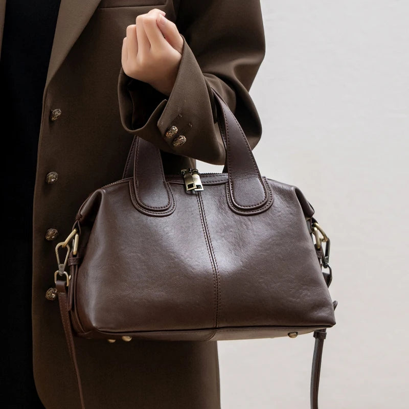 Women Handbag Cross body Shoulder Tote Bag Genuine Leather Shopping Fashion Office Female Real Cowhide Messenger Top Handle Bags